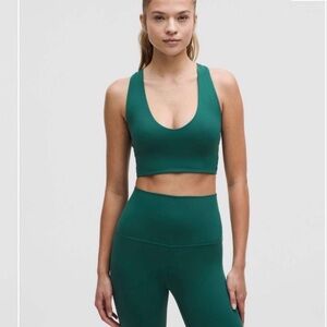 💚 Lululemon Storm Teal Bend this scoop and cross Sports Bra size S/M